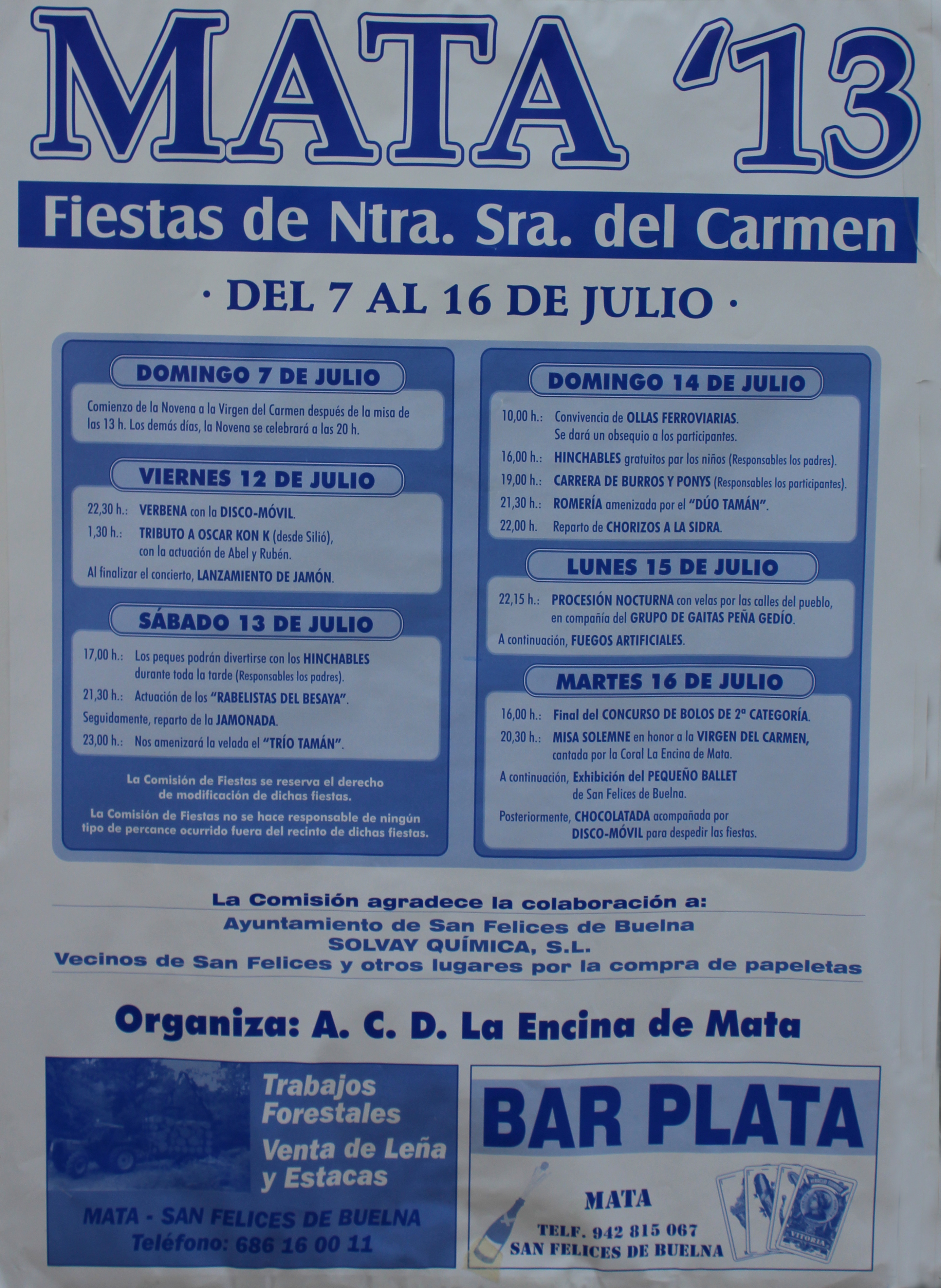 Fiestas de Nuestra Señora del Carmen 2013 en Mata
