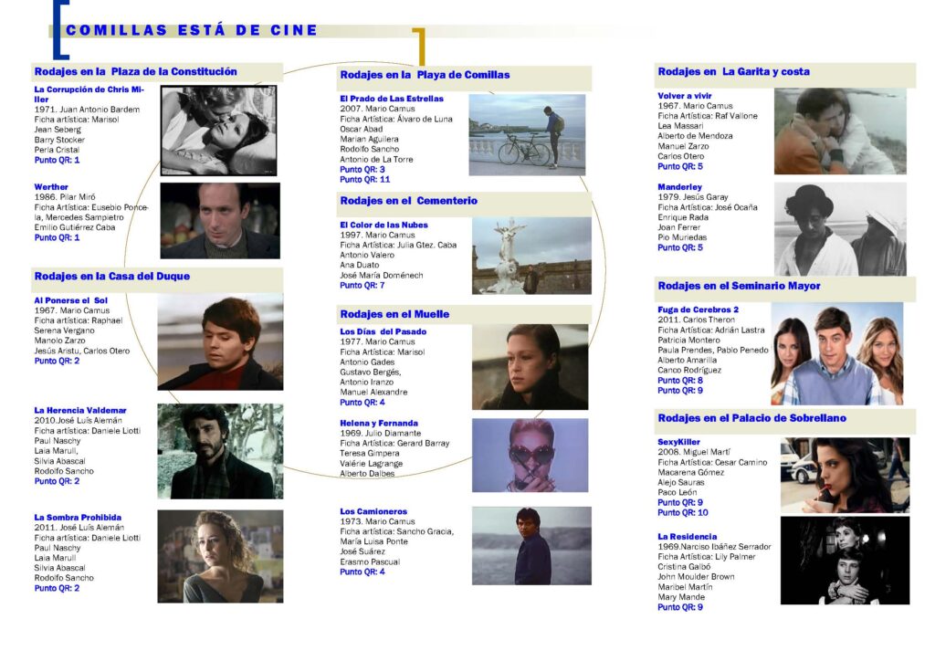 Folleto Comillas Está de Cine, Ruta del Cine en Comillas