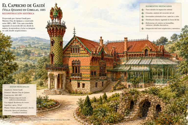 Recreación de El Capricho de Gaudí hacia 1885