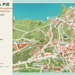 Paseando por Comillas: ruta a pie por la villa modernista Mapa turístico de Comillas con una ruta circular a pie por sus principales monumentos