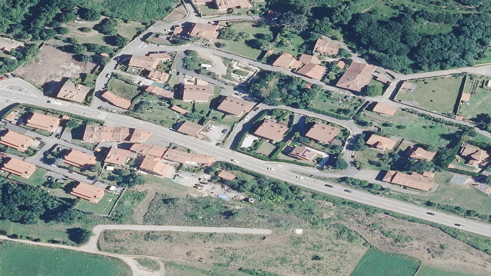 Ortofoto aérea del barrio de Sierra, en Ruiloba