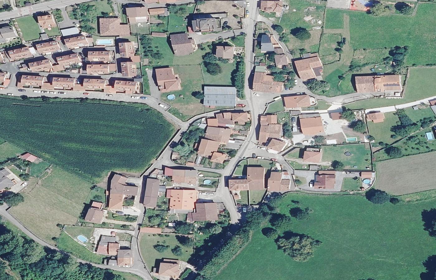 Ortofoto aérea de Argomilla, municipio de Santa María de Cayón
