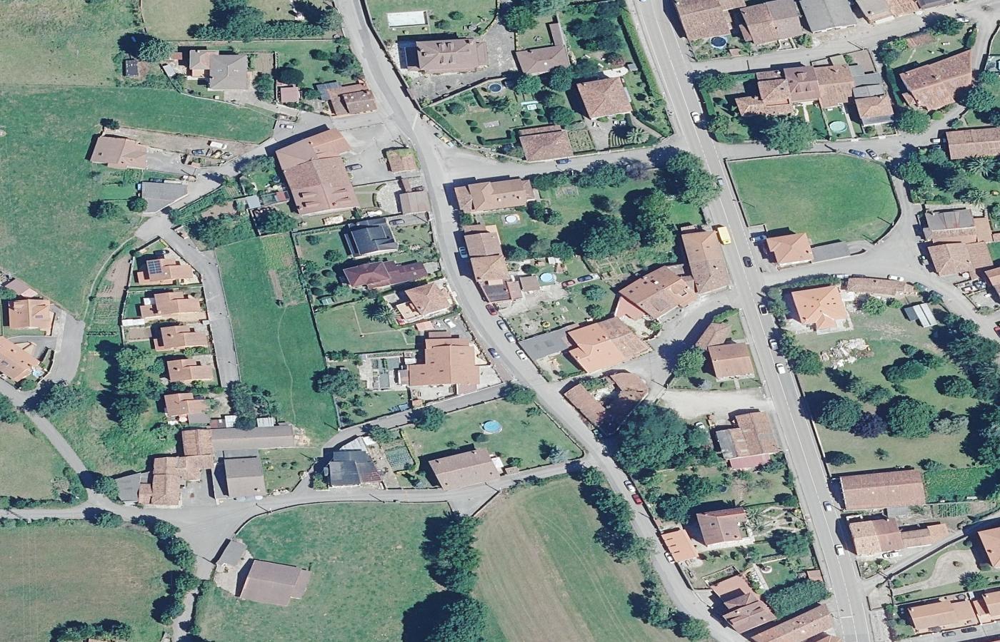 Ortofoto aérea de La Abadilla, municipio de Santa María de Cayón